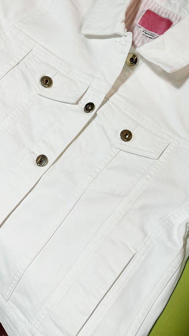 Kate spade white denim jacket sale