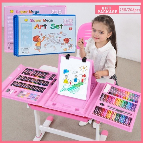 PRADO Malaysia 208pcs Kids Painting Board Pen Colour Crayon Marker