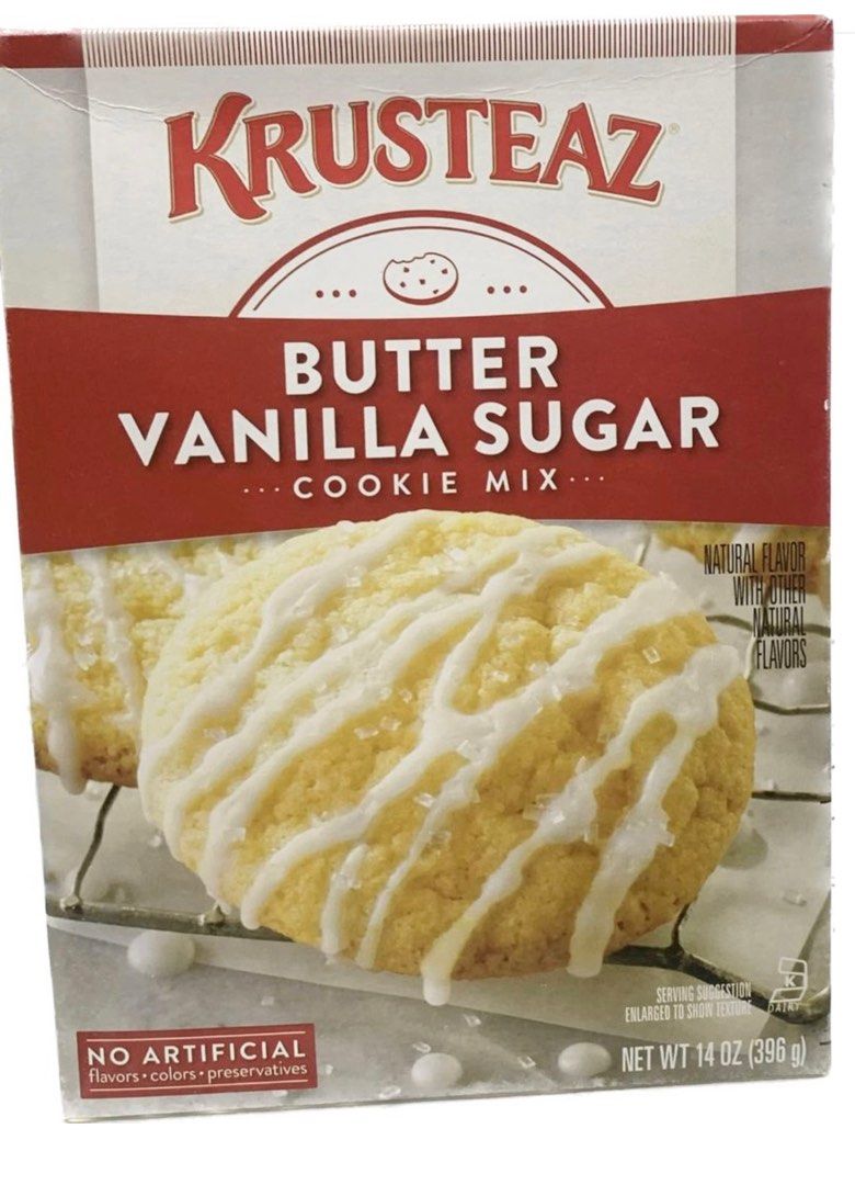 KRUSTEAZ COOKIE MIX BUTTER VANILLA SUGAR 396G (Category: Homemade Bakes) located in Imus. Submitted by foodhaveit24 (Listing ID 1276463088, Image 1). Description: KRUSTEAZ COOKIE MIX BUTTER VANILLA SUGAR 396G.