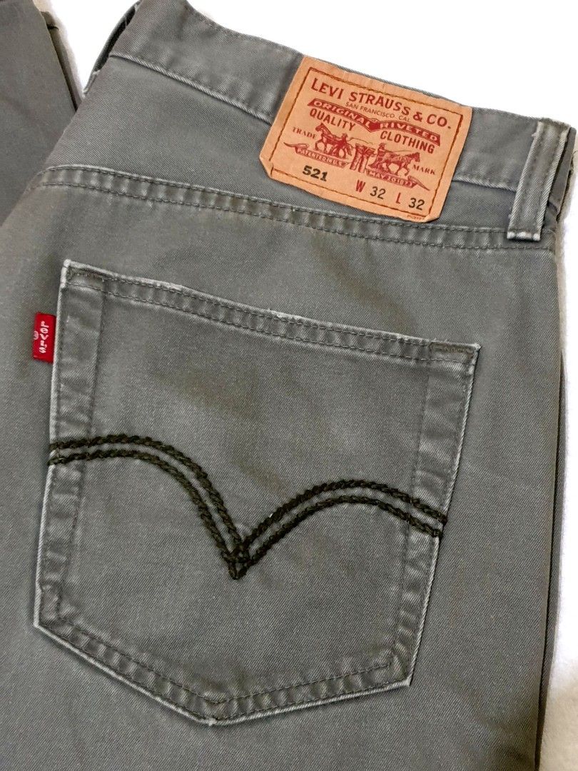 Levis 521 (Olive), Men's Fashion, Bottoms, Jeans on Carousell