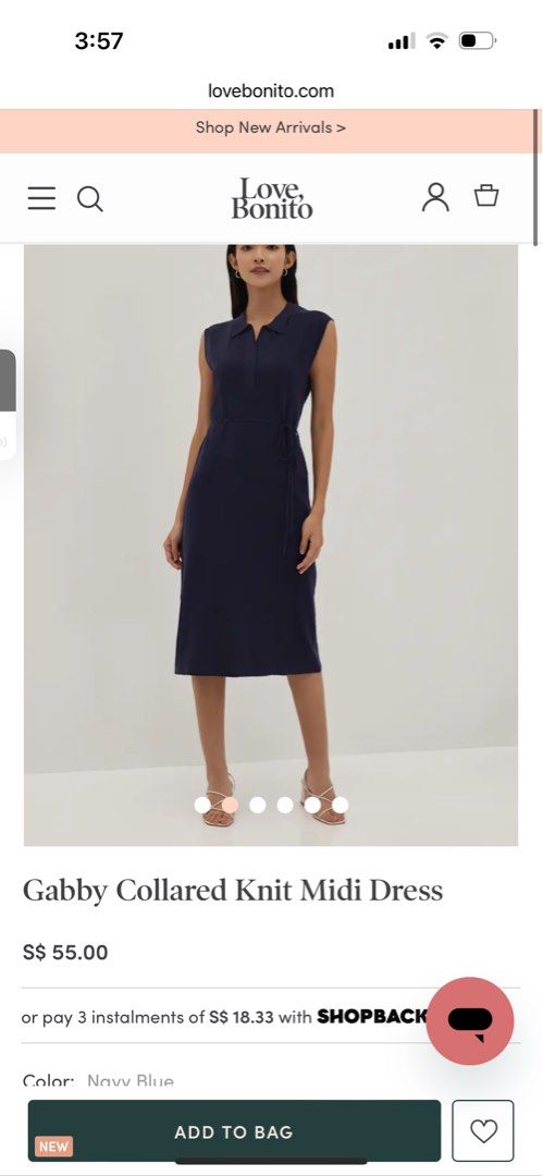 Love Bonito Gabby collared knit midi dress Women s Fashion