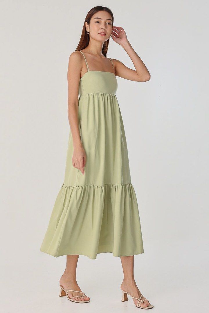 Lovet Joie padded dropwaist cami maxi dress Women s Fashion