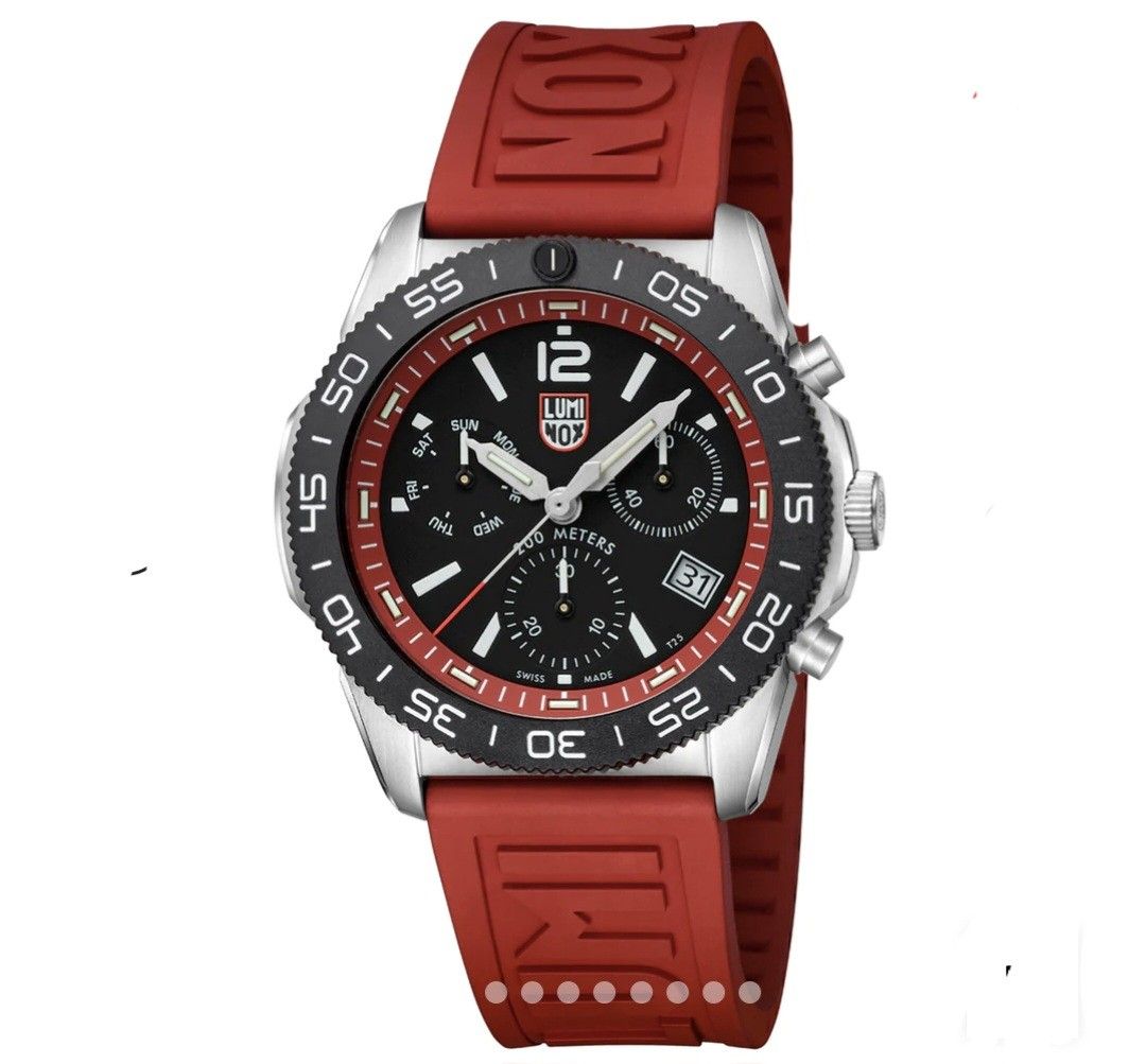 Luminox Pacific Diver LM3155 Red Rubber Strap Men Watch Men s