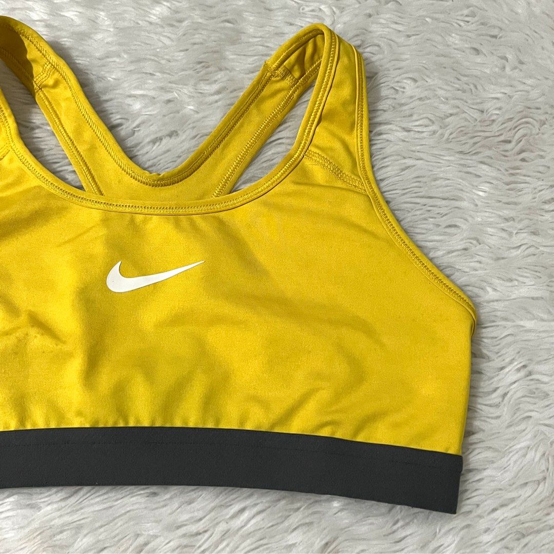 Nike sports bra in yellow, Women's Fashion, Activewear on Carousell