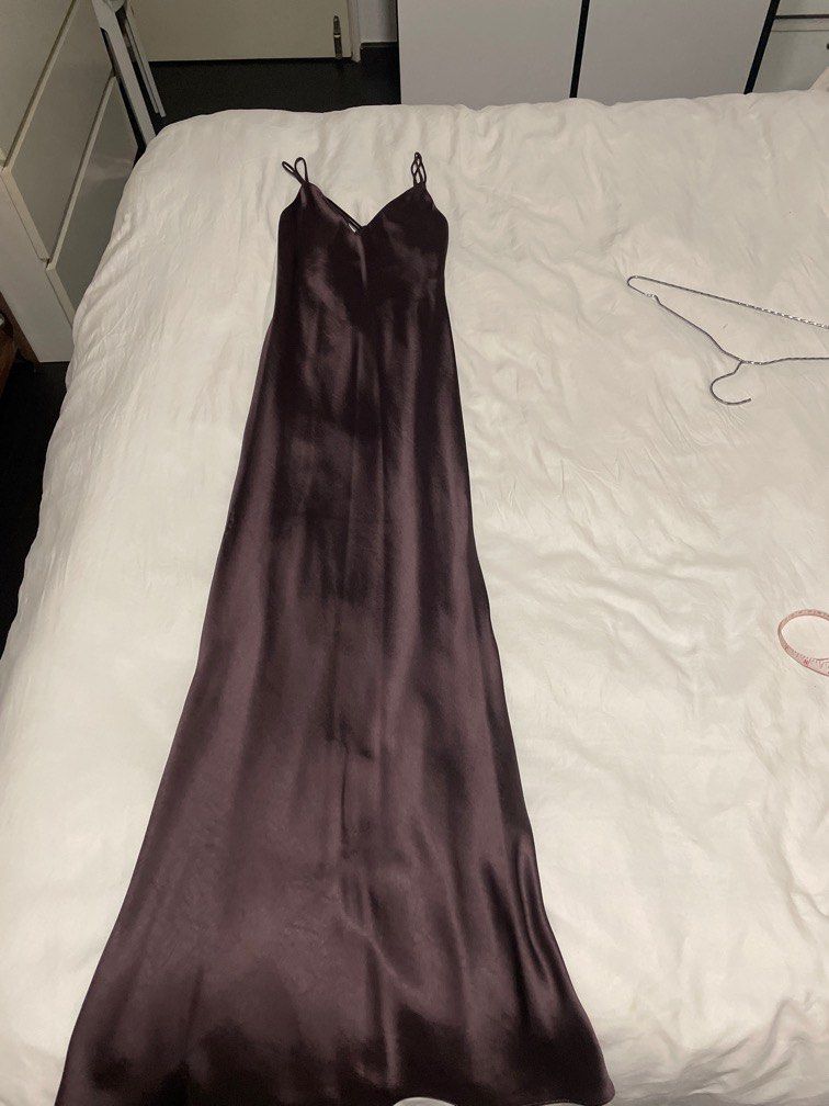 MANGO Silk dark mauve Evening Dress