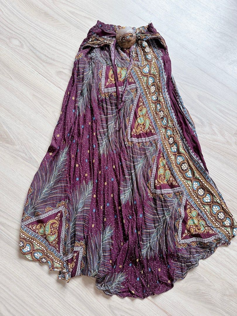 Maroon Skirt Beach Flowy Women s Fashion Bottoms Skirts on