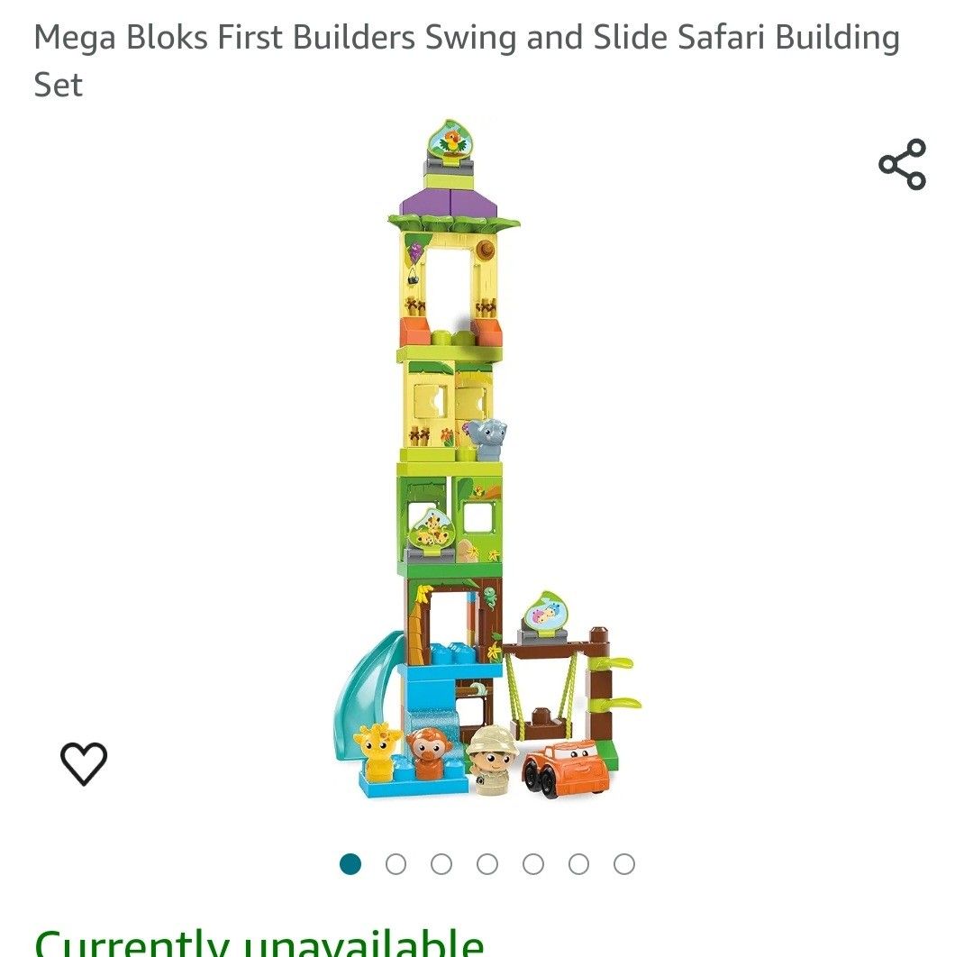 Mega Bloks First Builder Swing and Slide Safari Set, Babies & Kids