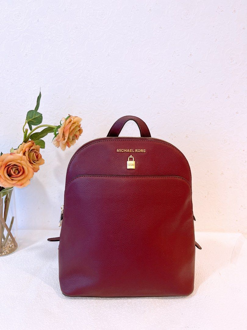 Michael Kors Adele Merlot Backpack new with defect Luxury Bags Wallets on Carousell