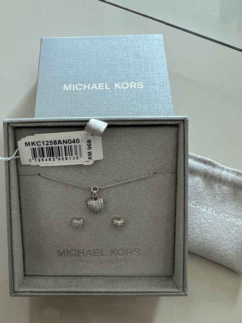 Michael Kors sterling silver bracelet earring set Women s