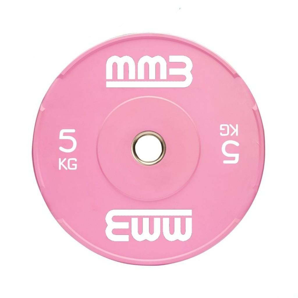 Moamoaboa Olympic Bumper Weight Plate Girl Power Series Pink 5kg Full Rubber