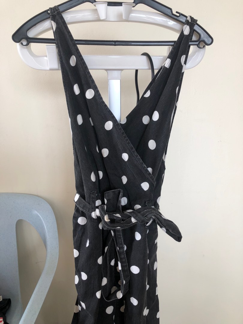 Monki polka hot sale dot jumpsuit