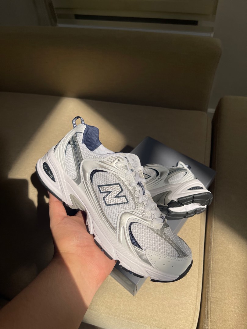 New Balance 530 White Silver Navy Women s Fashion Footwear