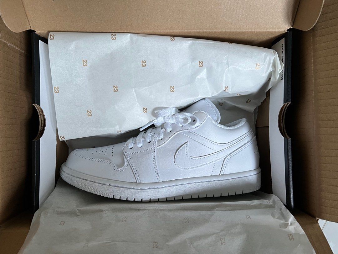 Nike Air Jordan 1 Low Triple White Men s Fashion Footwear