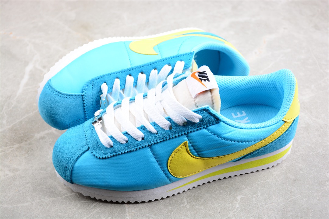 Yellow and blue nike cortez online