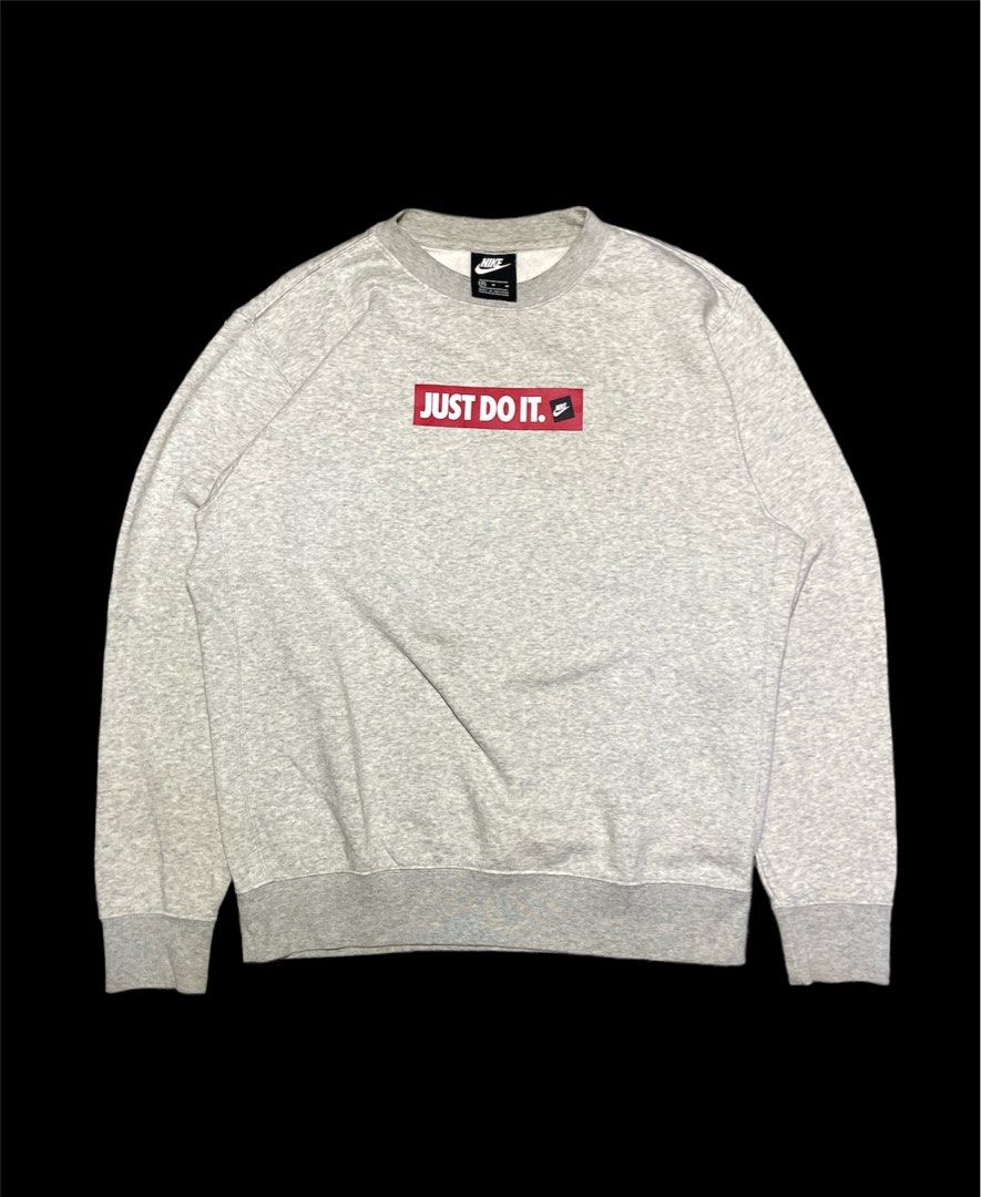 Grey nike just do it sweatshirt hot sale