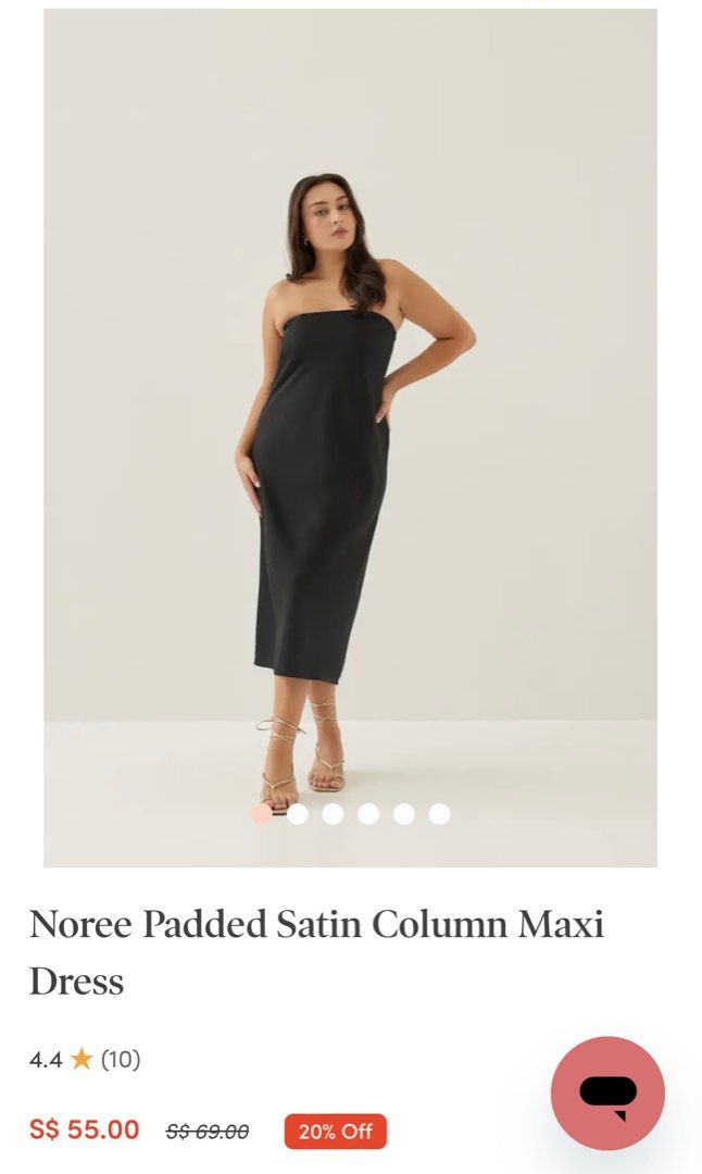 Satin Column Maxi Dress - Black