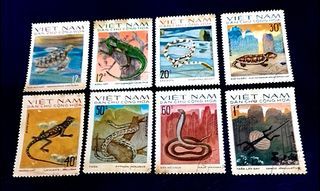 North Vietnam 1975 - Reptiles 8v. (used) COMPLETE SERIES