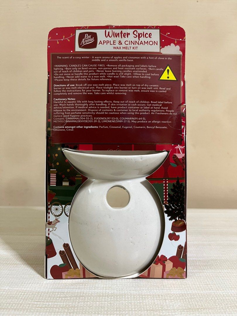 Pan Aroma Wax Melt Burner Kit Apple & Cinnamon - Aromatherapy Set