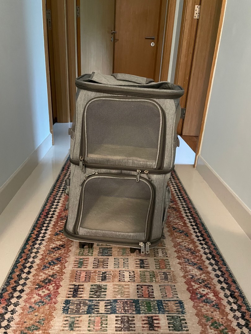 Pet trolley bag double decker Pet Supplies Homes Other Pet