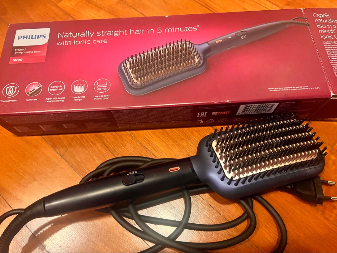 PHILIPS Heated Straightening Brush BHH885, Beauty & Personal Care, Hair