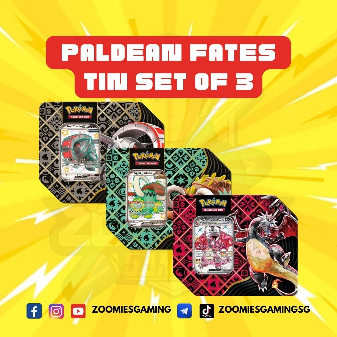 Ready stock]Pokemon TCG SV4.5 Paldean Fates 5 Packs Tin Set of 3