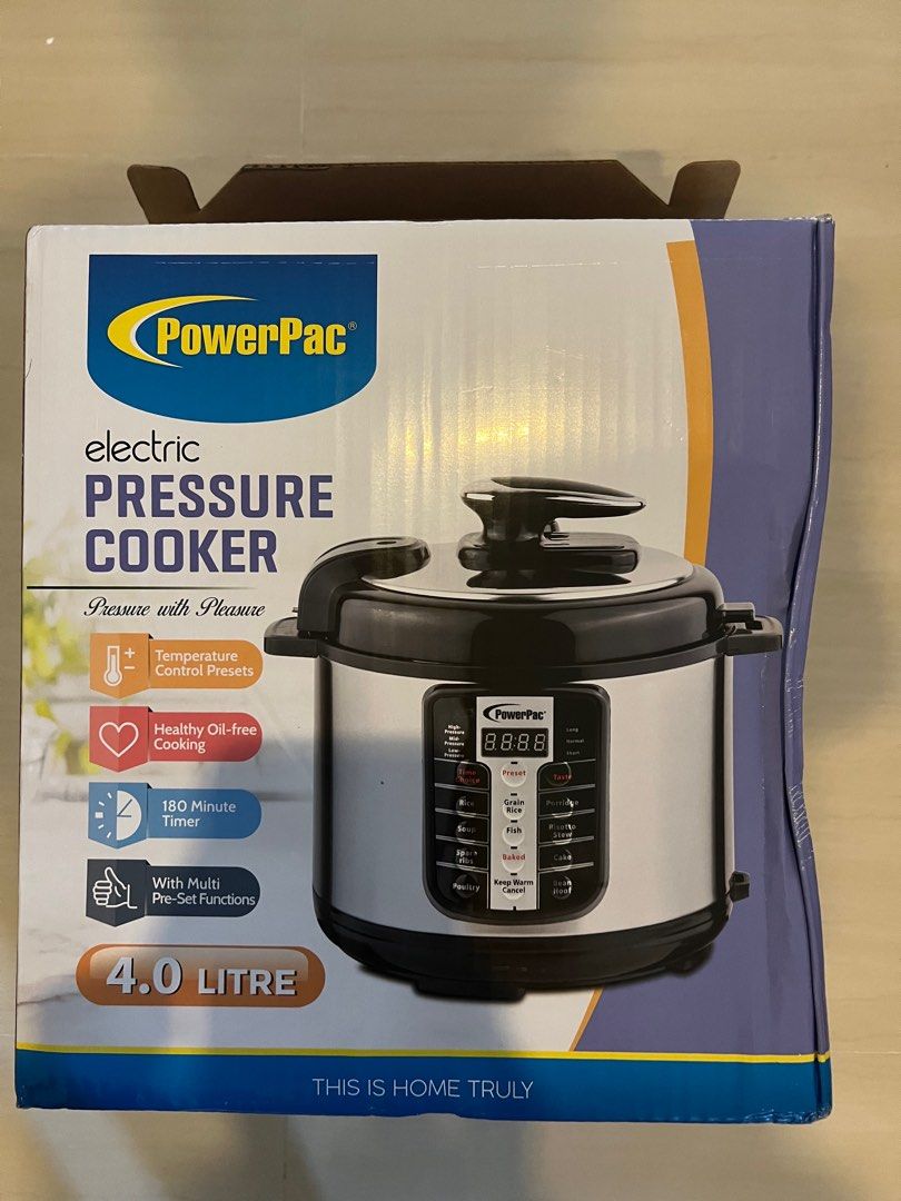 PowerPac Electric Pressure Cooker 4L, TV & Home Appliances, Kitchen