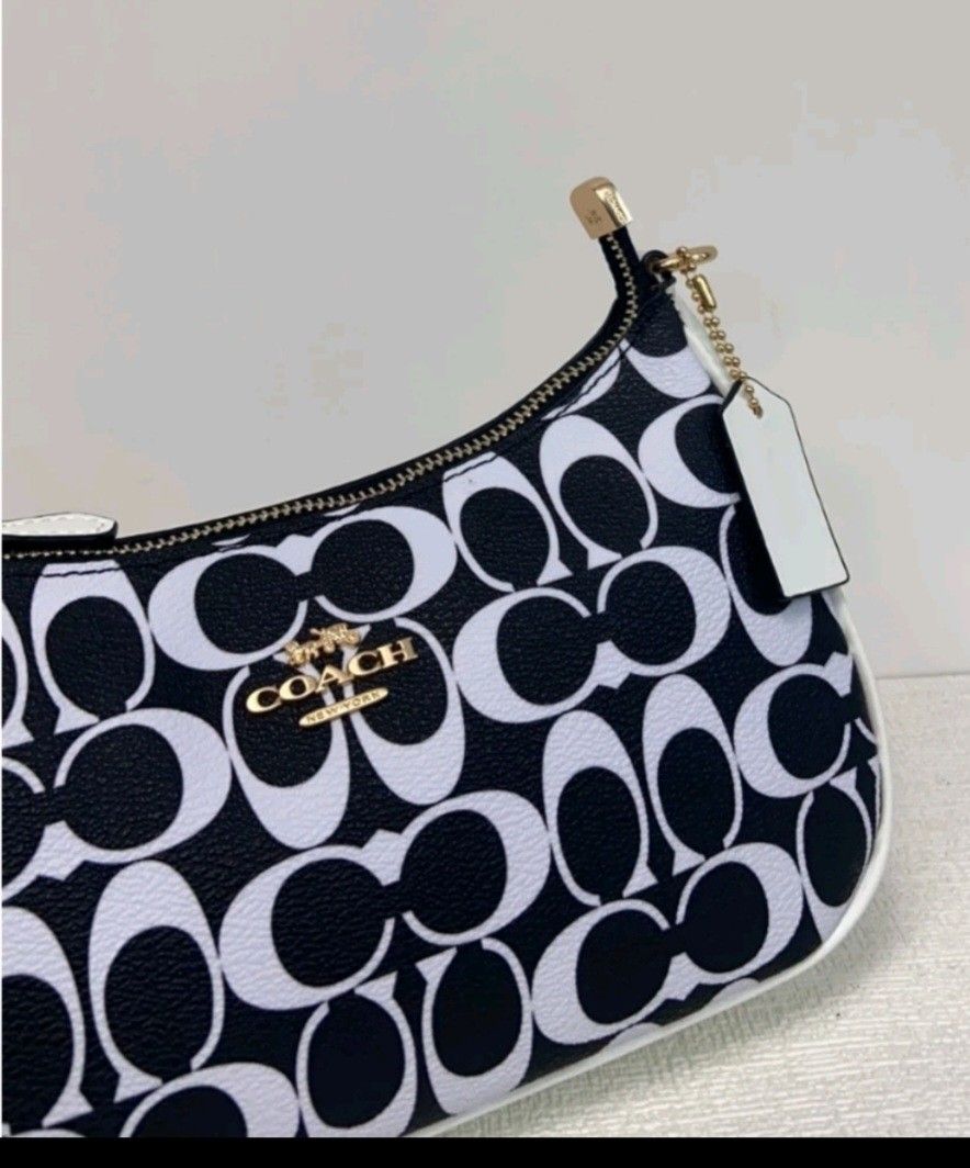 White and sale black coach purse