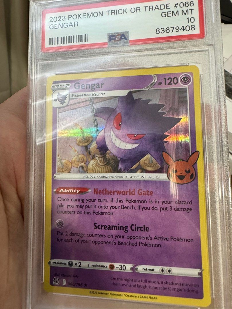 PSA 10 Gengar 2023 Trick or Trade Halloween Promo Pokemon Card Pikachu 151 Scarlet Violet Shiny