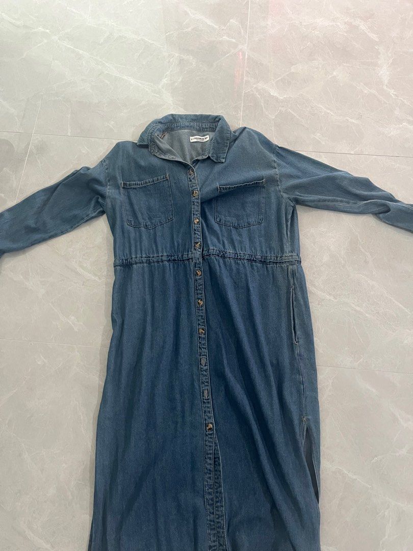 Pull and bear denim dress cheap