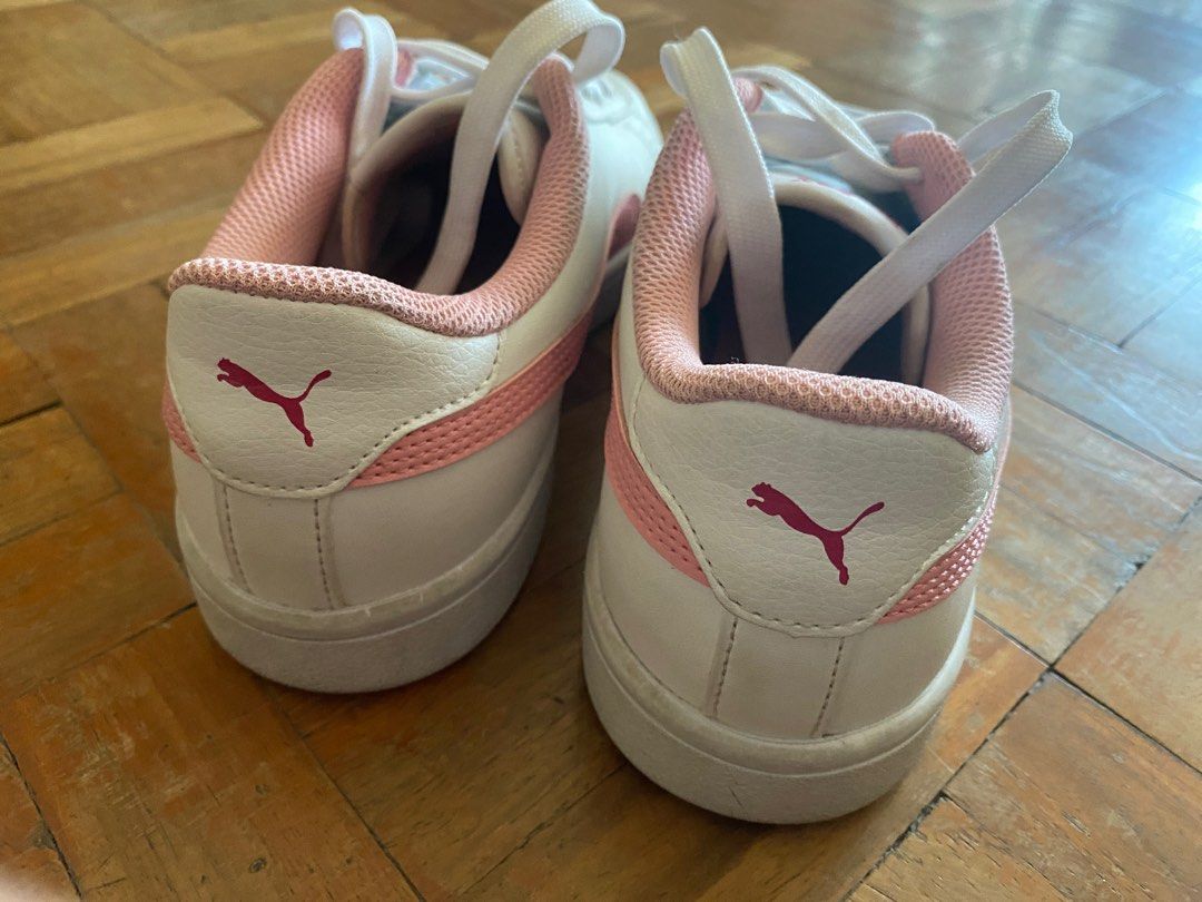 Puma white and pink sneakers, Women's Fashion, Footwear, Sneakers on