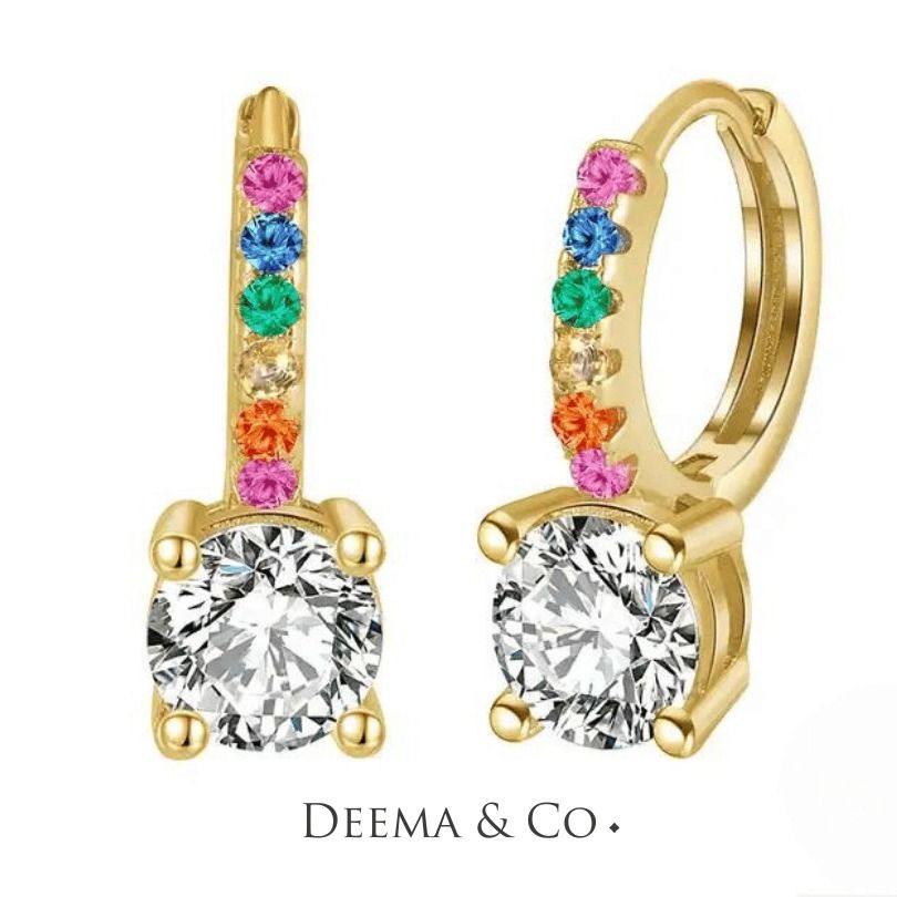 Rainbow on sale huggie earrings