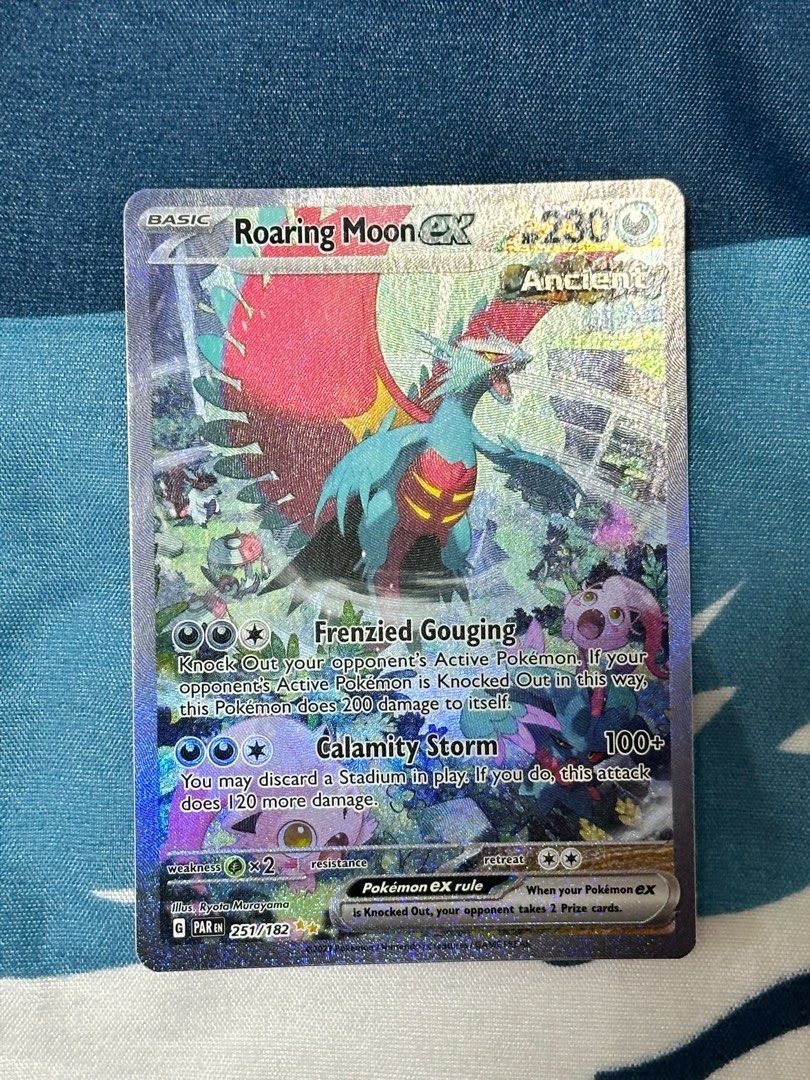 Roaring Moon Pokemon Card, Hobbies & Toys, Toys & Games on Carousell