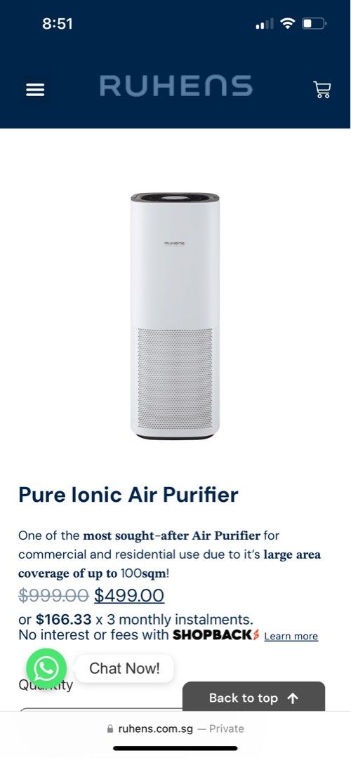 Purelonic hot sale air ionizer