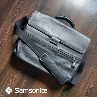 SAMSONITE | Genuine Leather Docu Laptop Messenger Bag
