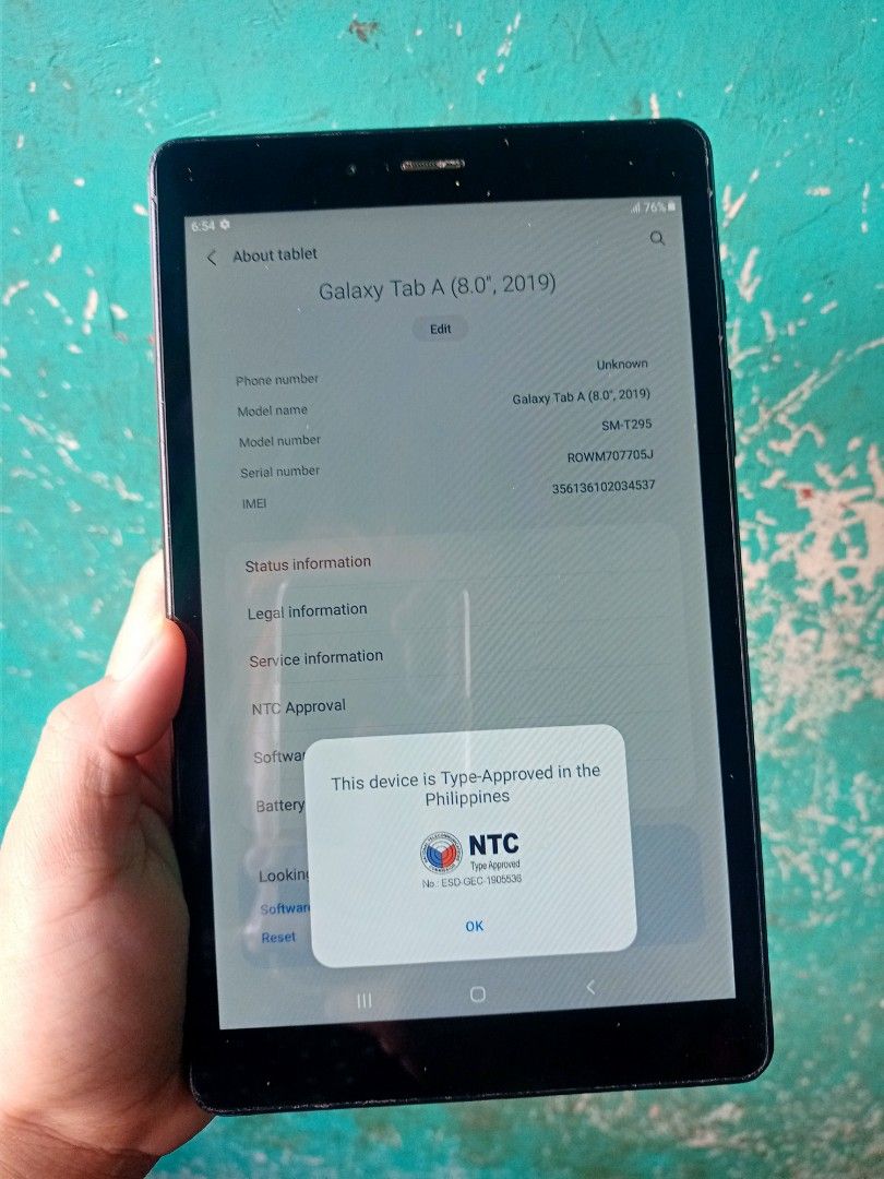 SAMSUNG GALAXY TAB A 8.0 2019 (Category: Android) located in Quezon City. Submitted by chel2704 (Listing ID 1276152667, Image 2). Description: SAMSUNG GALAXY TAB A 8.0 (2019) UNIT ONLY 8.0 INCHES 2GB/32GB 8MP MAINCAM 5MP SELFIECAM 5100MAH 4G LTE, WITH SIM & M.CARD SLOT (ANY SIM WILL DO) ISSUE SCRATCHES SA BACKCASE WHICH IS NORMAL SA MGA 2ND HAND..
