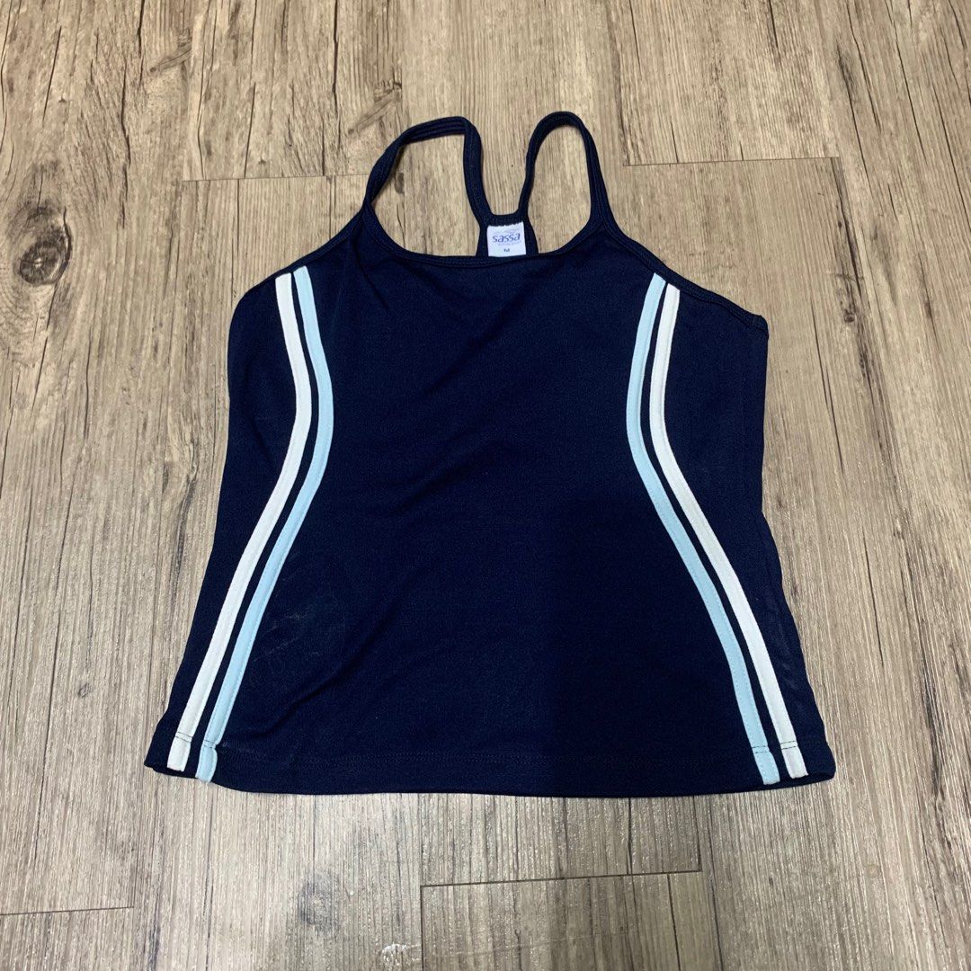 Sassa Activewear Navy Blue Sleeveless Top (Category: Activewear) located in Manila. Submitted by bitofthings (Listing ID 1276309622, Image 1). Description: Like New No when worn Fits S-M.