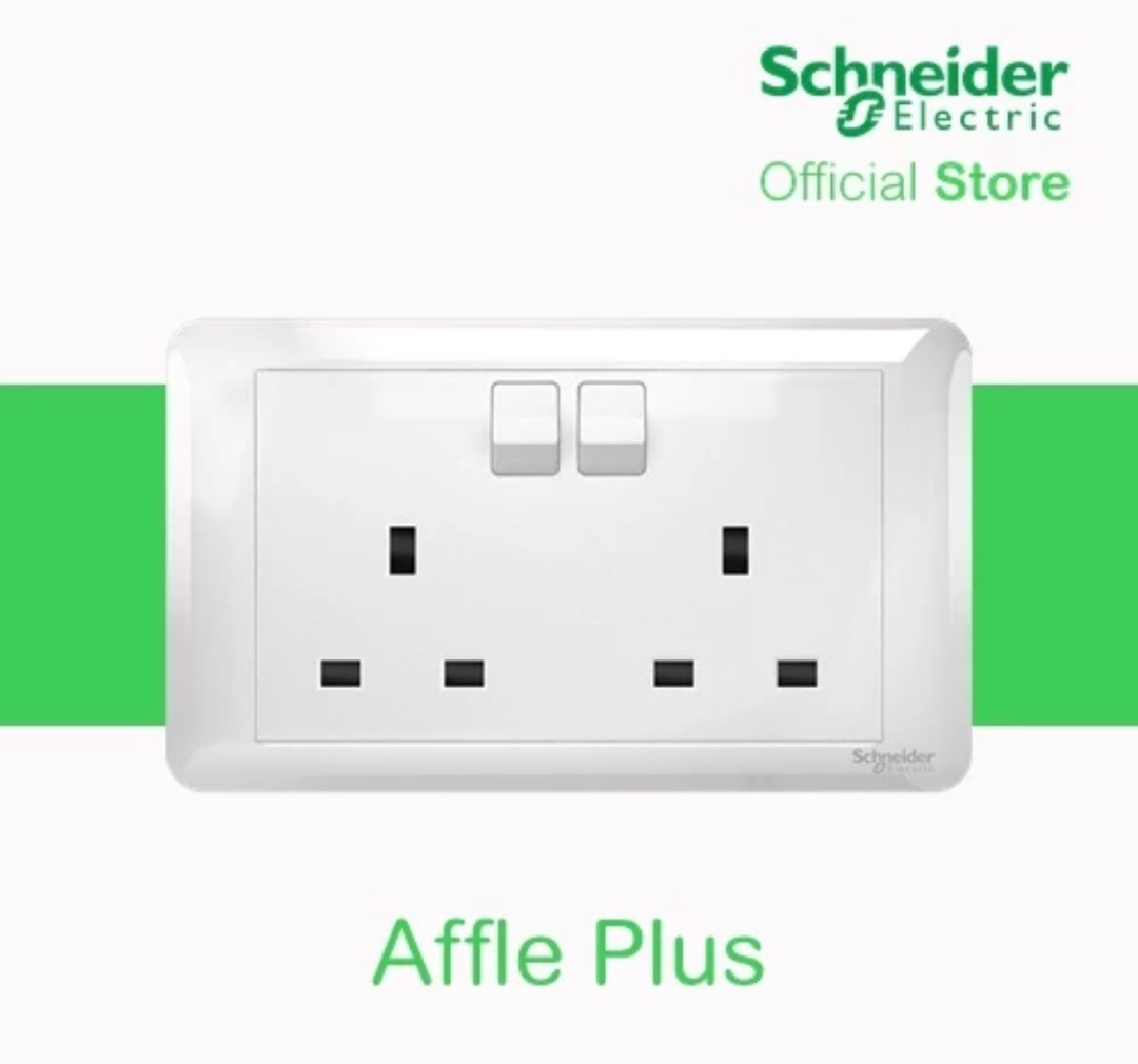 Schneider double socket, TV & Home Appliances, Electrical, Adaptors ...