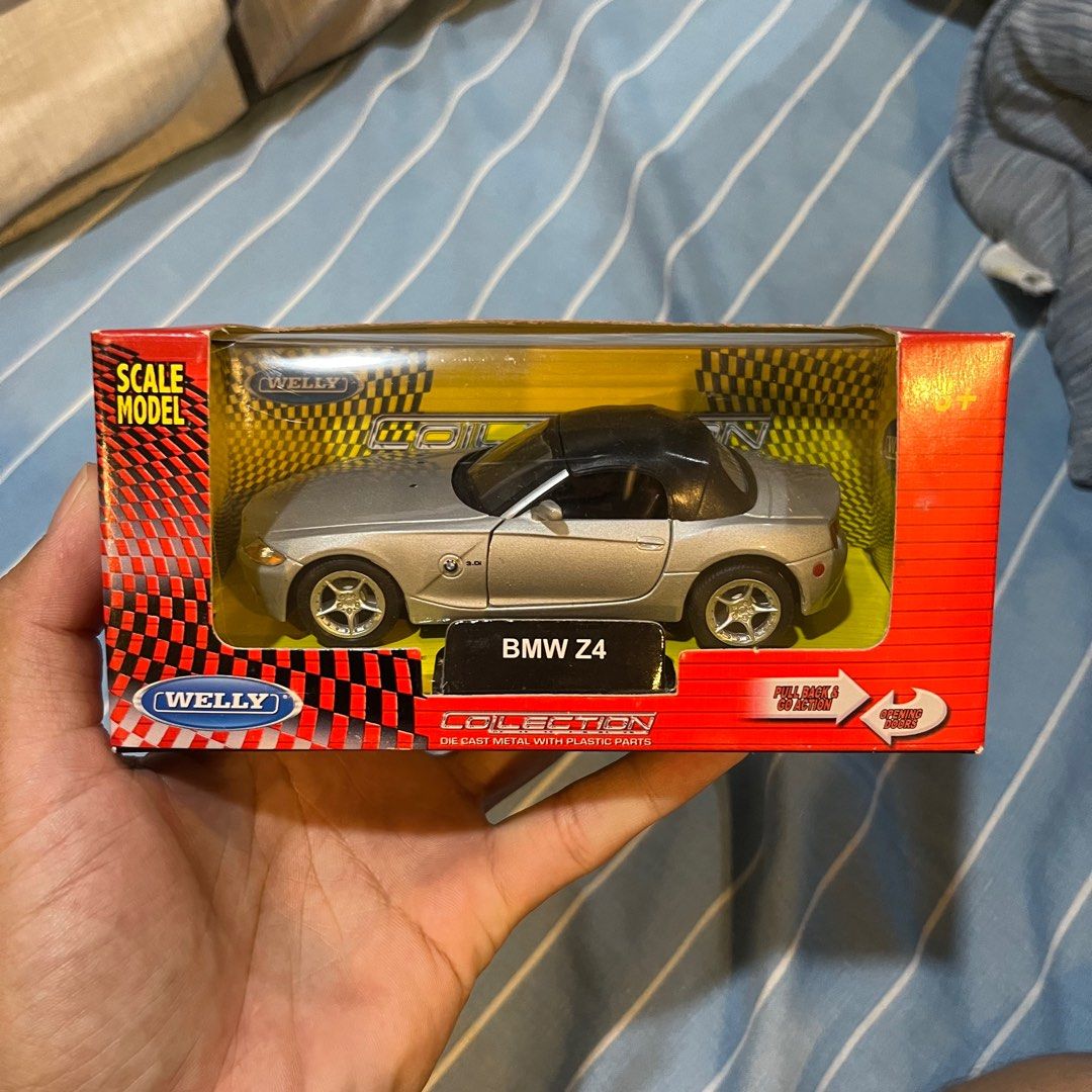 Silver BMW Z4 E85 Roadster Convertible Diecast Car Metal Toy
