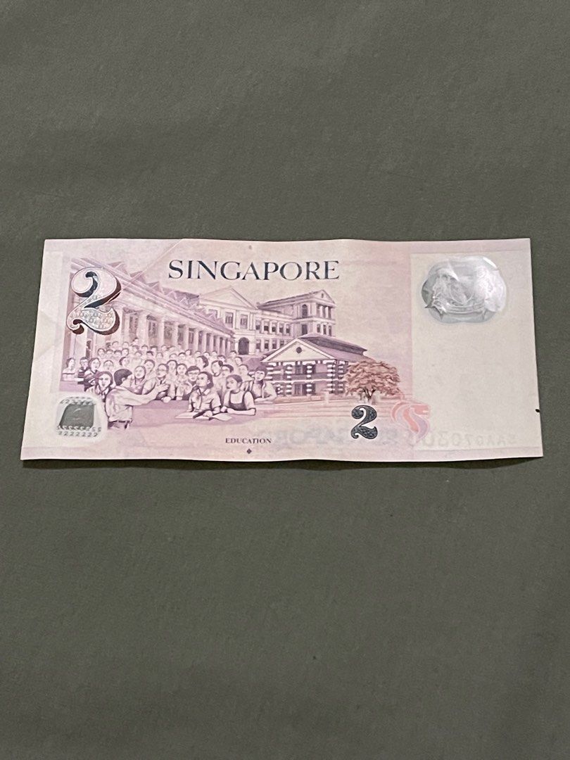 Singapore 2-dollar bank note with notable serial number, Hobbies & Toys,  Memorabilia & Collectibles, Currency on Carousell
