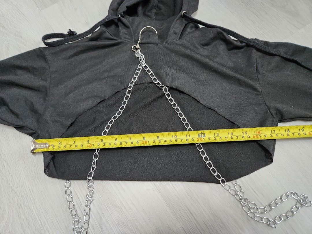 Chain crop top hoodie
