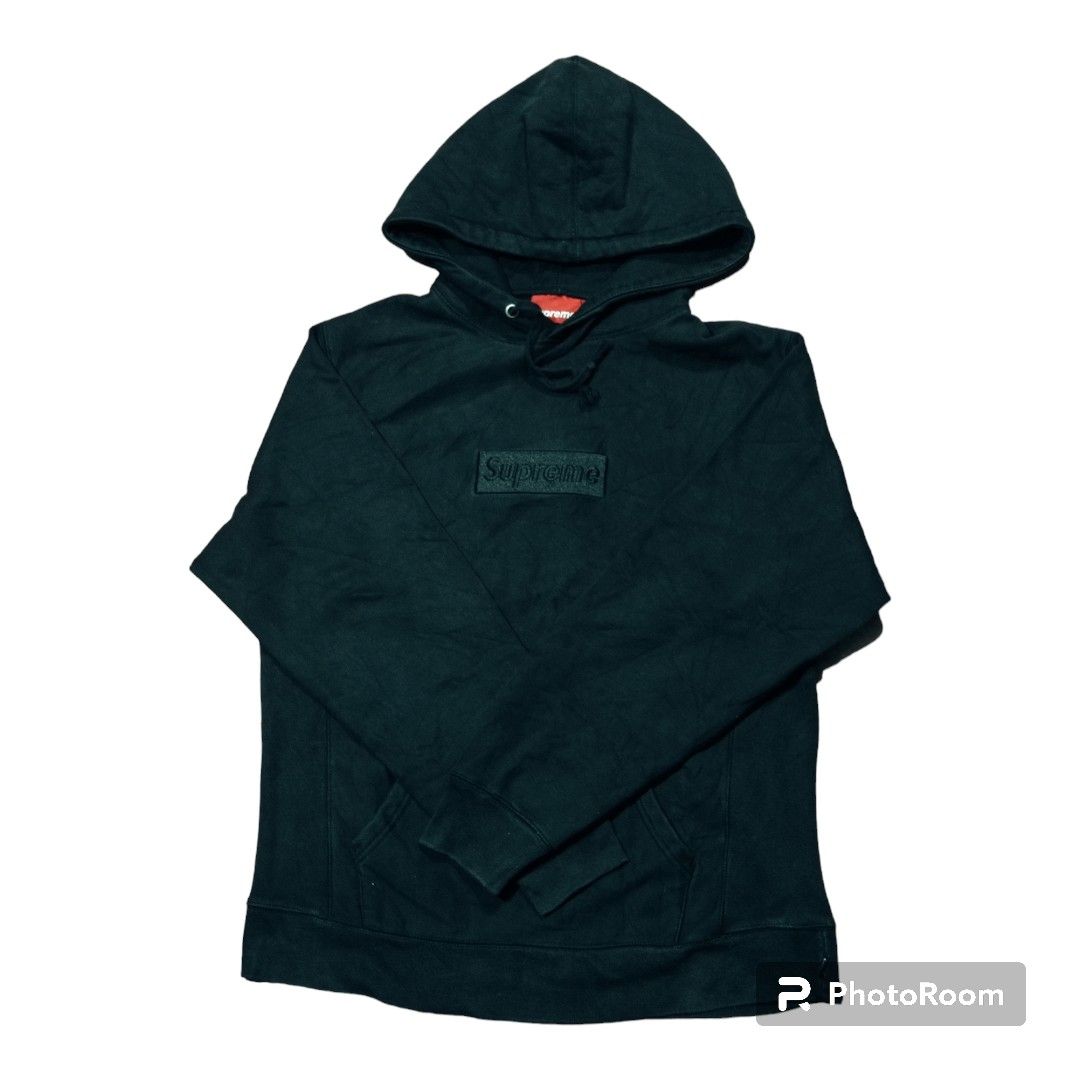 Supreme triple black cheap box logo hoodie