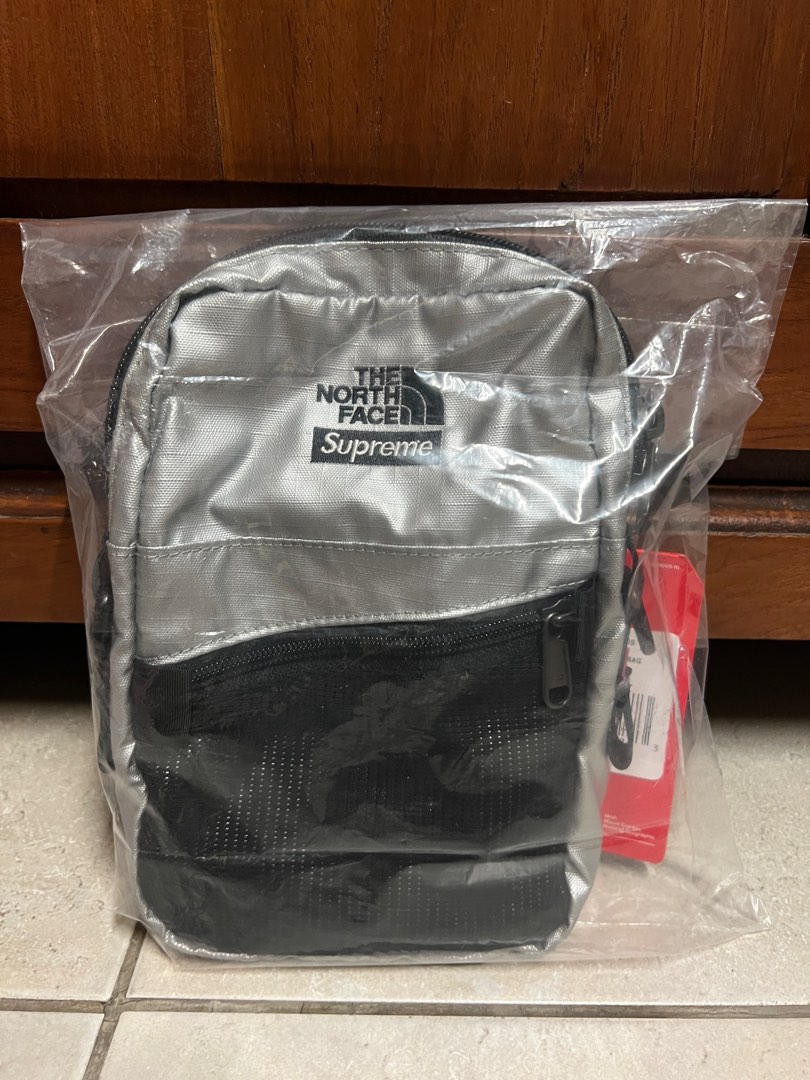 Supreme the north face metallic shop shoulder bag silver