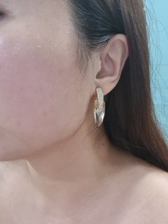 swarovski gold crystal earrings