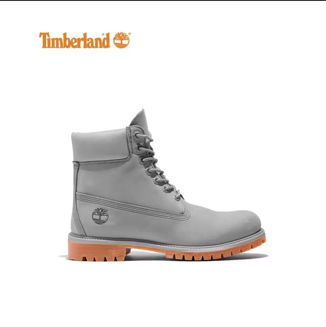 Timberland Men s Timberland Premium 6 Inch Waterproof Boot Wide Light Grey Nubuck Wide