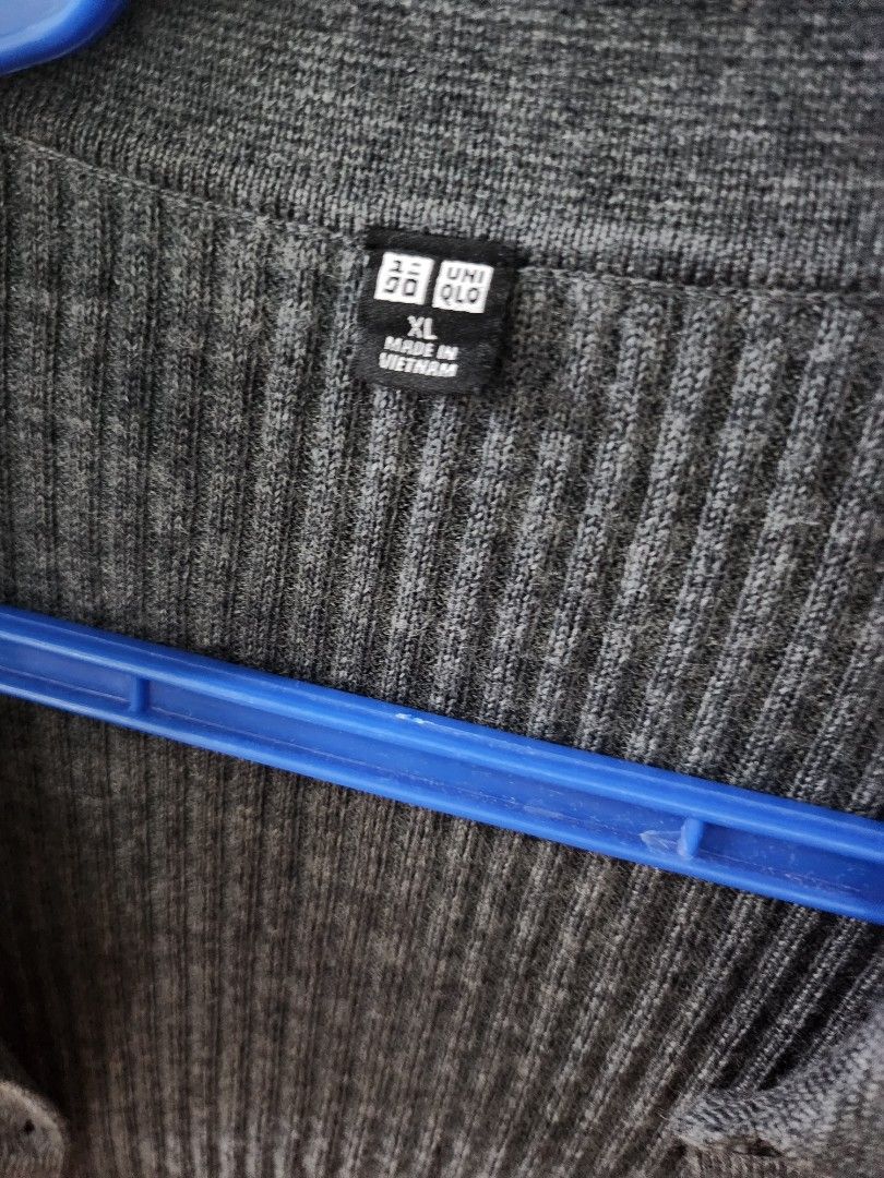 Uniqlo Merino ribbed polo cardigan, Women's Fashion, Tops, Longsleeves ...