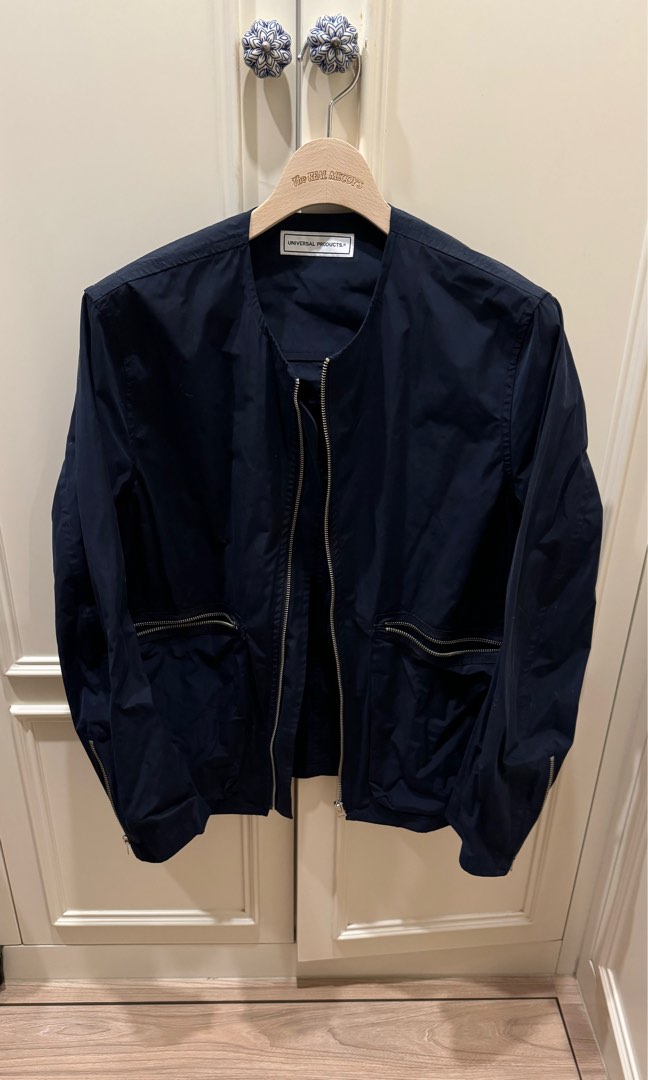 UNIVERSAL PRODUCTS Jacket/No collar zip up blouson, 男裝