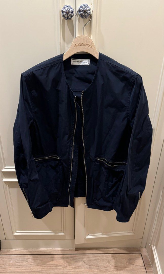 UNIVERSAL PRODUCTS Jacket/No collar zip up blouson, 男裝, 外套及
