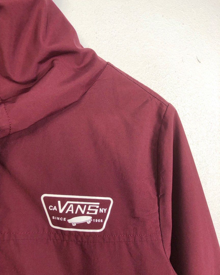 Burgundy vans windbreaker on sale