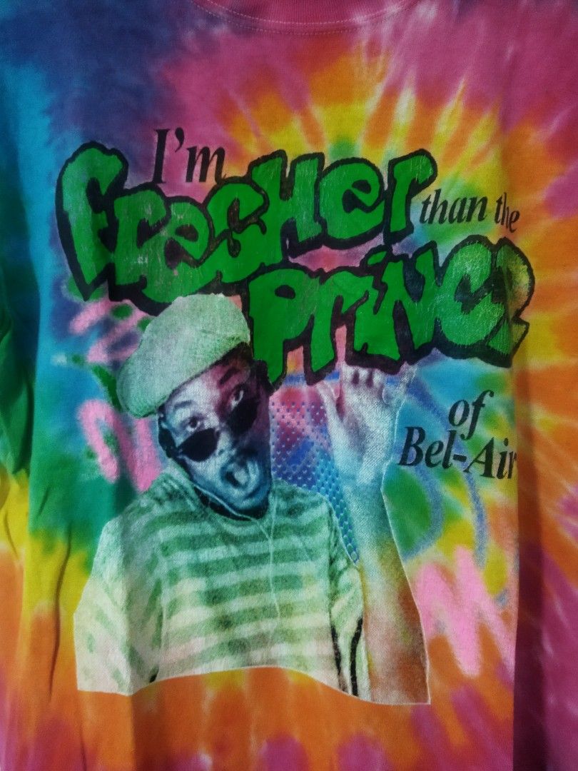 VINTAGE 90s FRESH PRINCE OF BEL AIR BY WILL SMITH TIE DYE TSHIRT