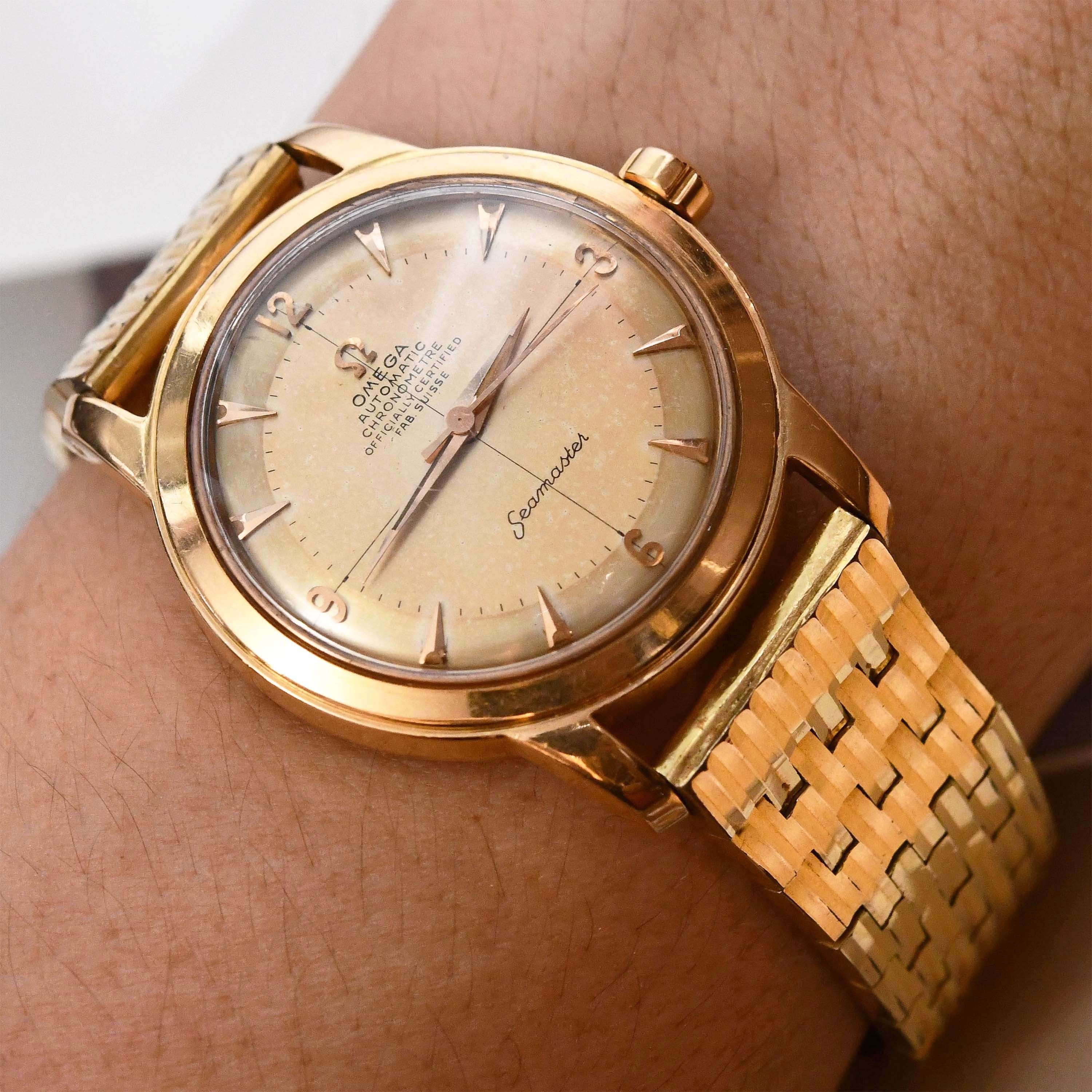 Omega seamaster sales gold bracelet